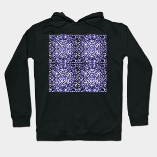 white swirls and dots on purple, pattern Hoodie